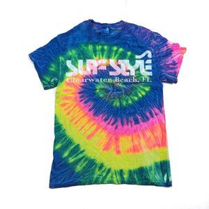 surf style tie dye shirt